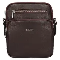 Pánská kožená taška přes rameno Lagen Kopp - tmavě hnědá