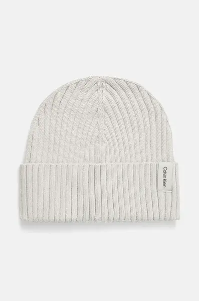 Calvin klein rib knit folded beanie os