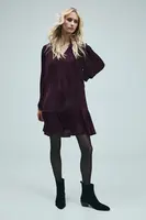 Šaty Medicine vínová barva, mini, oversize