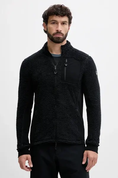 Sportovní mikina EA7 Emporio Armani pánská, černá barva, hladká, AF16390.7M000922