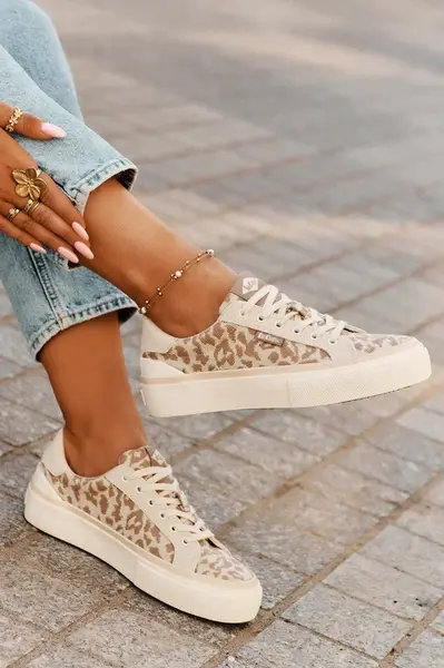 Nízké dámské tenisky s leopardím potiskem Lee Cooper