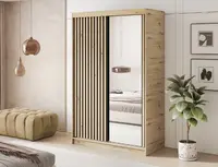 Šatní skříň Emerio II Barva korpusu: Dub - Artisan, Rozměry: 120 cm, Dveře: Dub artisan + zrcadlo