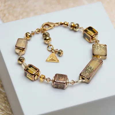 Lampglas Náramek s originálními perlami Golden Amulet Lampglas BCV2