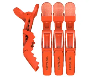 Stylingové klipsy na vlasy Freylish Hair Clips - oranžové, 4 ks + dárek zdarma