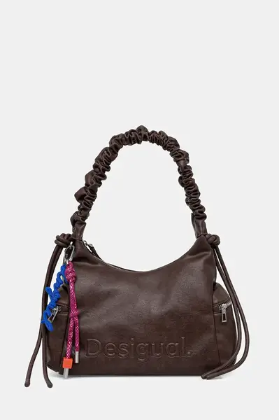 Kabelka Desigual HALF LOGO MONTVIL hnědá barva, 25WAXPAY