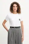 Bavlněné tričko Ermanno Scervino dámské, bílá barva, 57TL010EE0