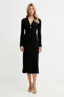 Šaty Twinset černá barva, midi, 252TP3140
