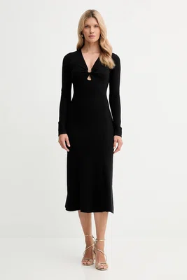 Šaty Twinset černá barva, midi, 252TP3140