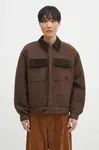 Vlněná bunda Filling Pieces Box Jacket hnědá barva, přechodná, oversize, 78614121933