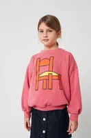 Dětská bavlněná mikina Bobo Choses Chair růžová barva, s kapucí, vzorovaná, 225AC034
