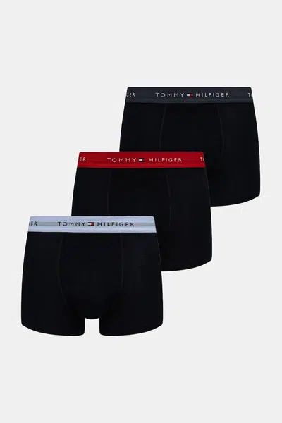 Boxerky Tommy Hilfiger 3-pack pánské, černá barva, UM0UM02763