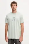 Bavlněné tričko Armani Exchange pánské, zelená barva, s potiskem, XM001853 AF10356