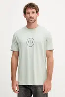 Bavlněné tričko Armani Exchange pánské, zelená barva, s potiskem, XM001853 AF10356