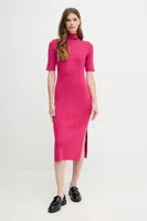 Šaty Dkny růžová barva, midi, přiléhavé, DJ5R0751
