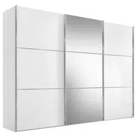 Moderano ŠATNÍ SKŘÍŇ SE ZRCADLEM, bílá, 280/222/68 cm