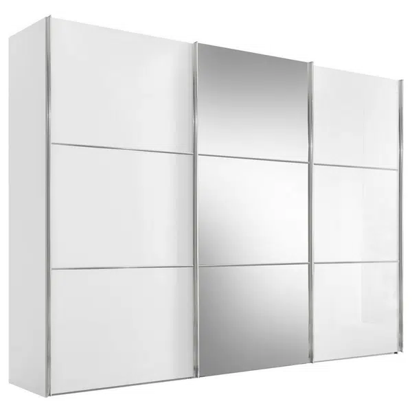 Moderano ŠATNÍ SKŘÍŇ SE ZRCADLEM, bílá, 280/222/68 cm