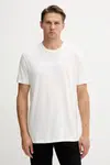 Bavlněné tričko Armani Exchange pánské, bílá barva, s potiskem, XM001414 AF16432