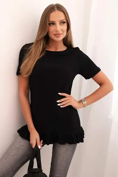 Kesi Dámská blůza s volánem dole černá
