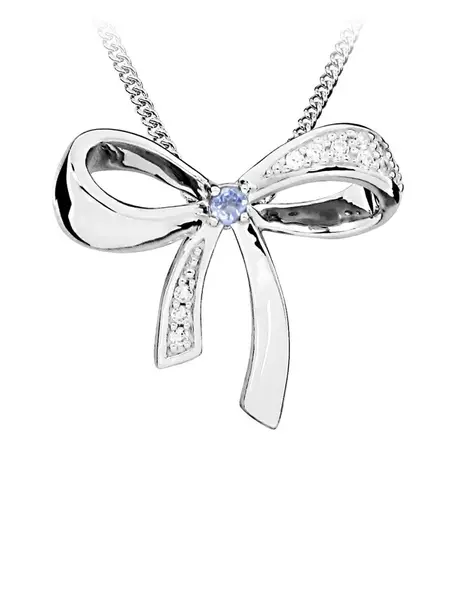 MOISS Okouzlující stříbrný přívěsek Mašlička s tanzanitem PG000100