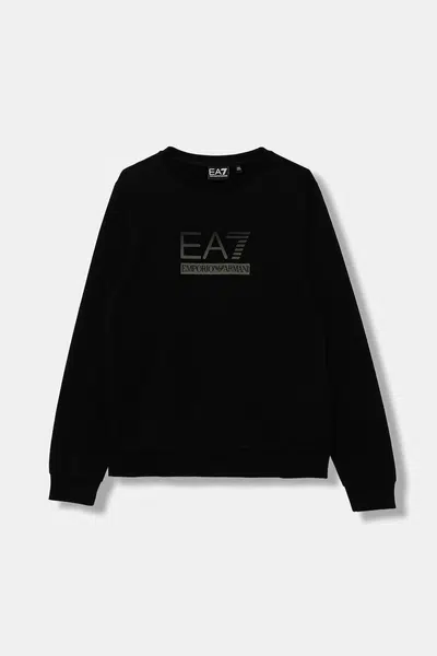 Dětská mikina EA7 Emporio Armani černá barva, vzorovaná, 7B000170 AF13512