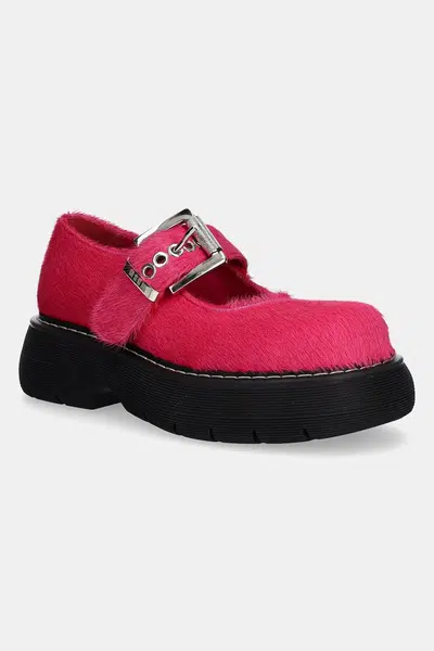 Semišové baleríny MSGM růžová barva, 3941MDS858 995