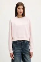 Bavlněná mikina Guess Jeans dámská, růžová barva, s potiskem, W5YQ15 K68I4