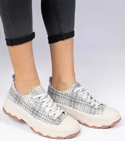 Gemre White-gray sneakers on a thick sole Salsana