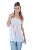 WOMEN'S WHITE BLUSHARD TOP