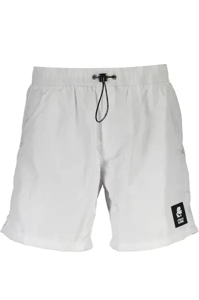 Pánské bílé plavkové kraťasy KARL LAGERFELD