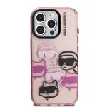Zadní kryt Karl Lagerfeld IML Multi K&CH Heads pro Apple iPhone 16 Pro Max, růžová
