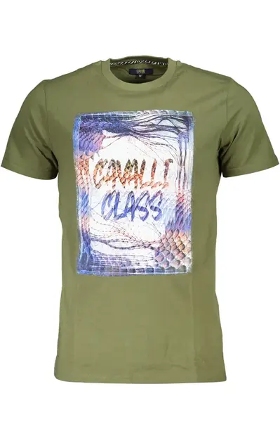 CAVALLI CLASS zelené triko s krátkým rukávem