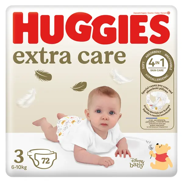 HUGGIES Dětské plenky Extra Care 3 velikost 6-10 kg 72 kusů