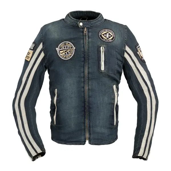 Pánská moto bunda W-TEC Wildone modrá 4XL