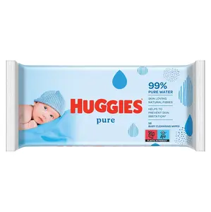 HUGGIES Dětské vhčené ubrousky Pure Single 56 kusů