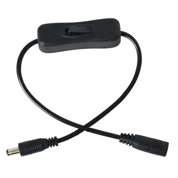 Kabel pro LED pásek s vypínačem a konektory 5,5 x 2,1mm, 2x 15cm