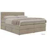 MKS POSTEL BOXSPRING SOLVEN KING 180/200 - Béžová Strukturovaná látka - Topper Visco - H3