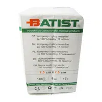 BATIST Kompresy z gázy 7,5 x 7,5 cm100 kusů