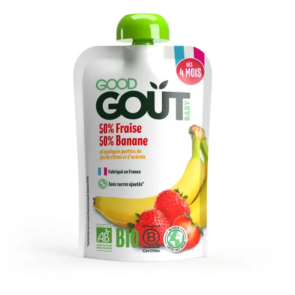 GOOD GOUT Jahoda s banánem od 4.měsíce BIO 120 g