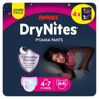 DRY NITES® Jumbo Natahovací kalhotky pro dívky 4-7 let 64 kusů