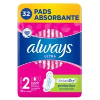 ALWAYS Ultra Super Plus vel.2 Hygienické vložky s křidélky 32 ks
