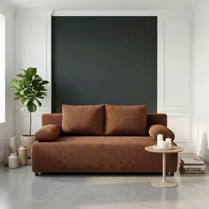 P & B ROZKLÁDACÍ POHOVKA, textil, světle červená