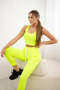 Set top+pants yellow neon