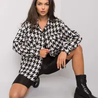 Dámska vzorovaná košeľa bielo-čierna