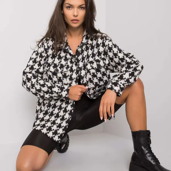 Dámska vzorovaná košeľa bielo-čierna