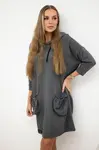 Graphite dress with hood
