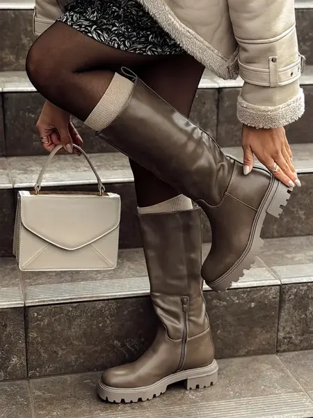 Dámske dlhé čižmy KICKBOOT khaki