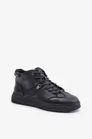 Leather insulated ankle sneakers men's Lee Cooper black