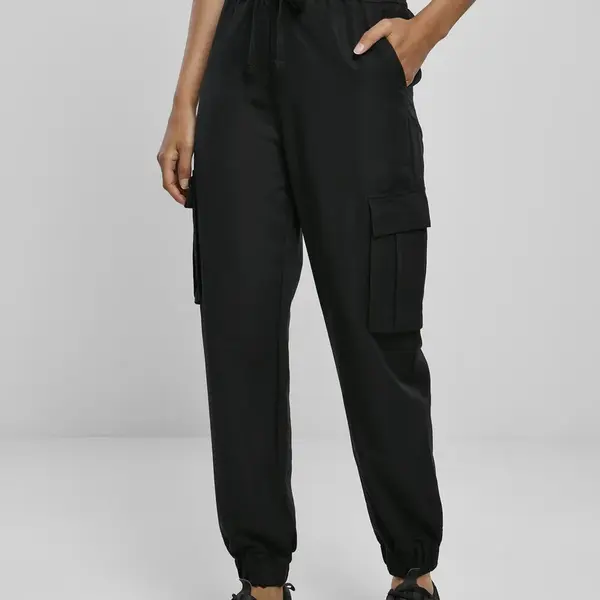 Women's Viscose Trousers Twill Cargo Black