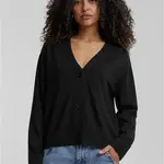 Women's knitted sweater with buttons black