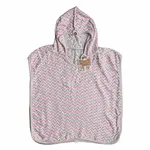 XKKO BMB Scandinavian Chevron Bambusové pončo, baby pink, veľ. 2, 2-3roky BMBPN0402